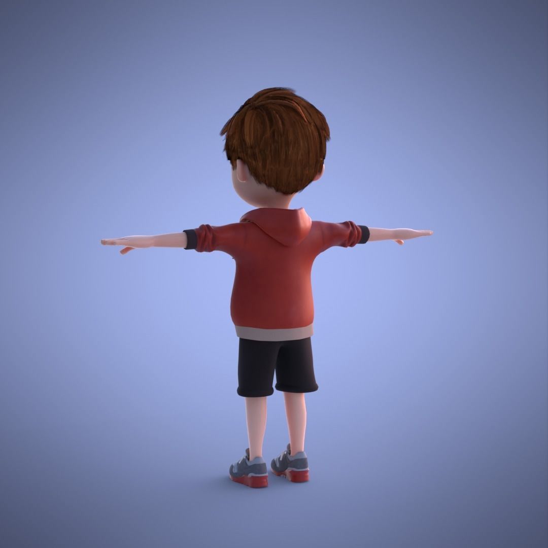 Young Boy Collection 3D Cartoon Rigging 3D model_13