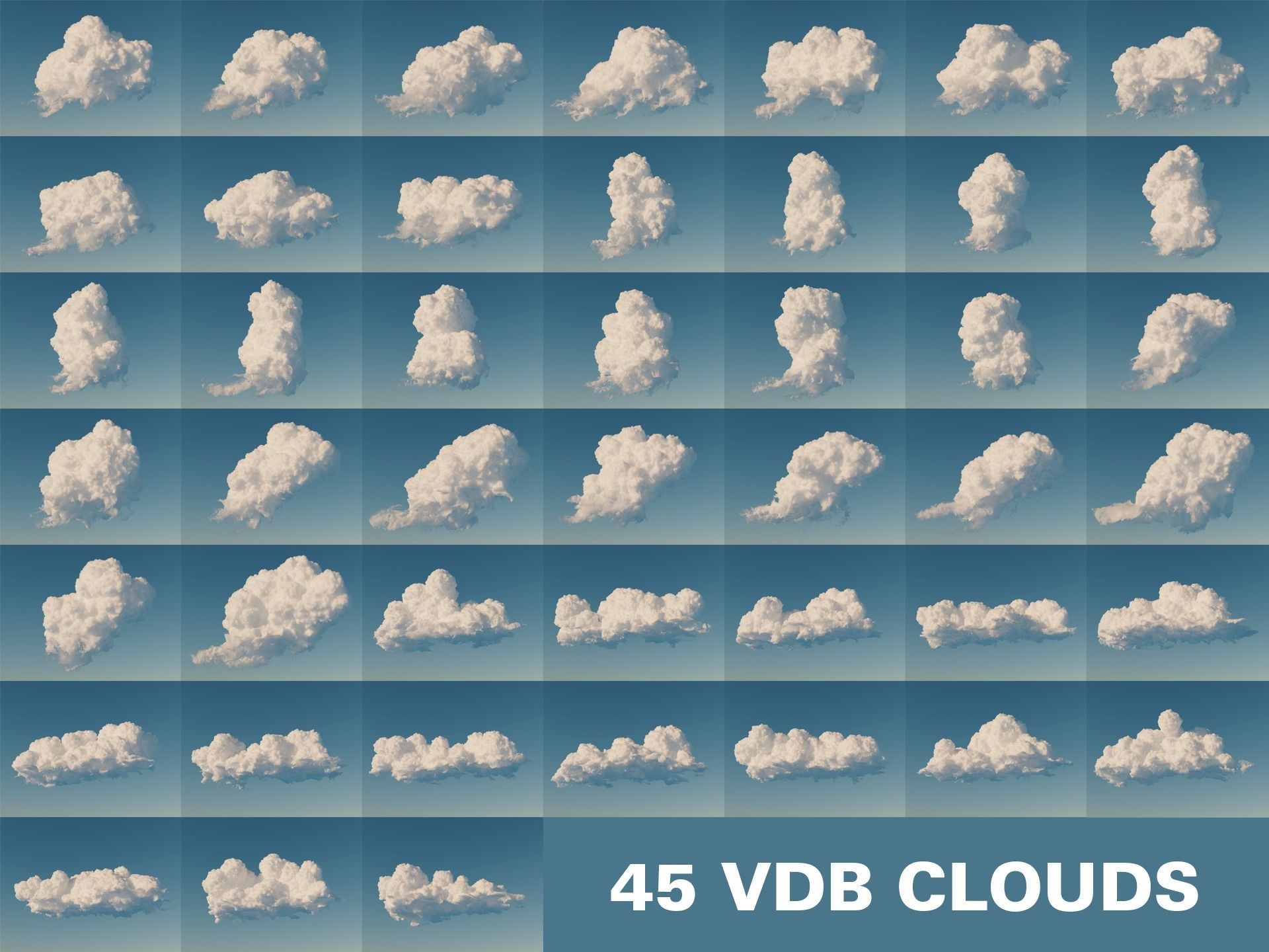 45 VDB Cumulus Clouds - Pack 1 3D model_1