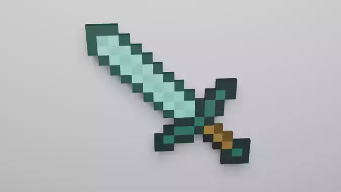 minecraft diamond sword 3d model  