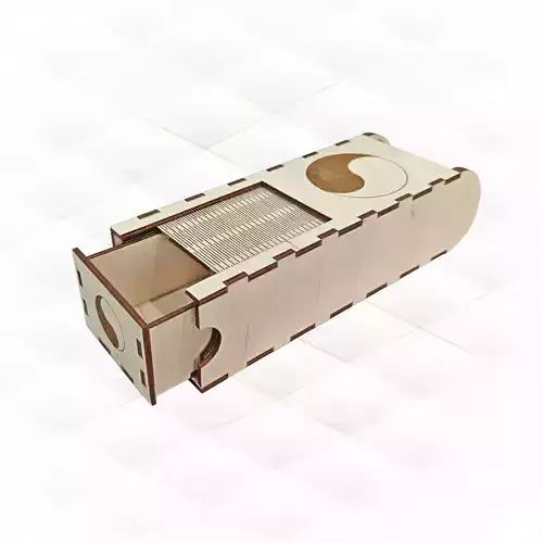 Unique jewelry box sliding svg dxf design laser cutting 3D print model