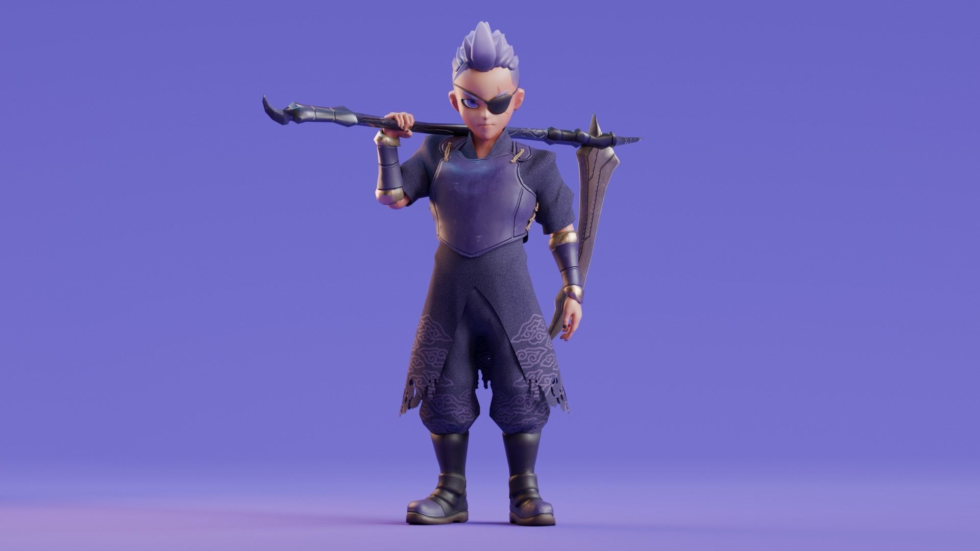 Low poly - Stylized Game Character Male - Ghost Low-poly 3D model_1