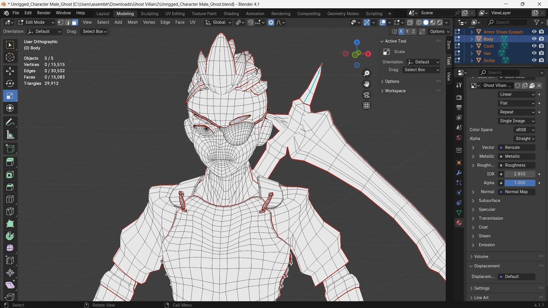 Low poly - Stylized Game Character Male - Ghost Low-poly 3D model_4