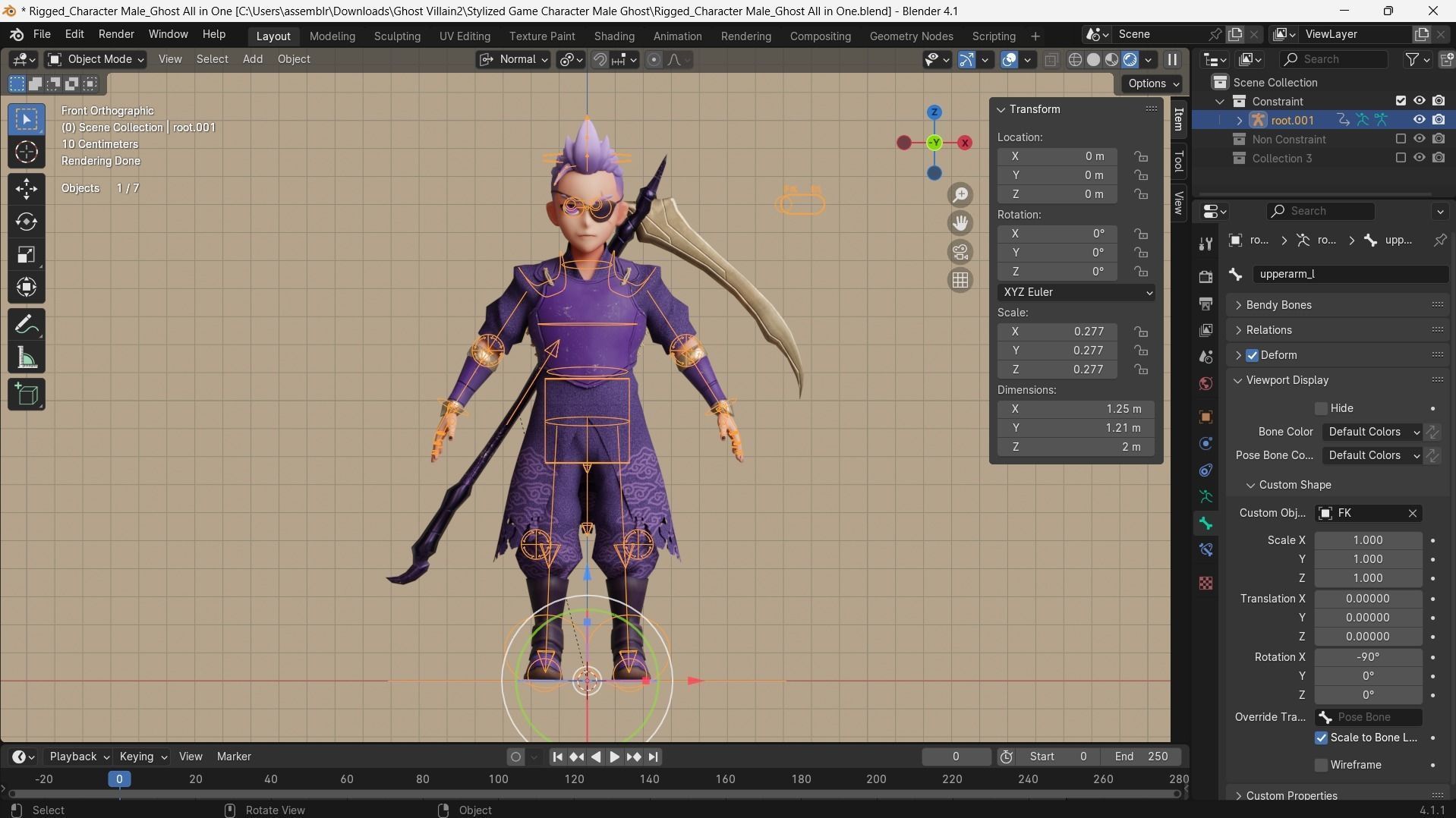 Low poly - Stylized Game Character Male - Ghost Low-poly 3D model_8