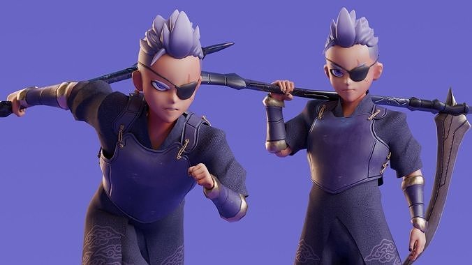 Low poly - Stylized Game Character Male - Ghost Low-poly 3D model