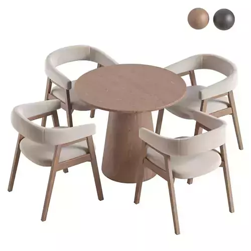 Round Pedestal Dining Table and Darcey Arm Chair by Wayfair