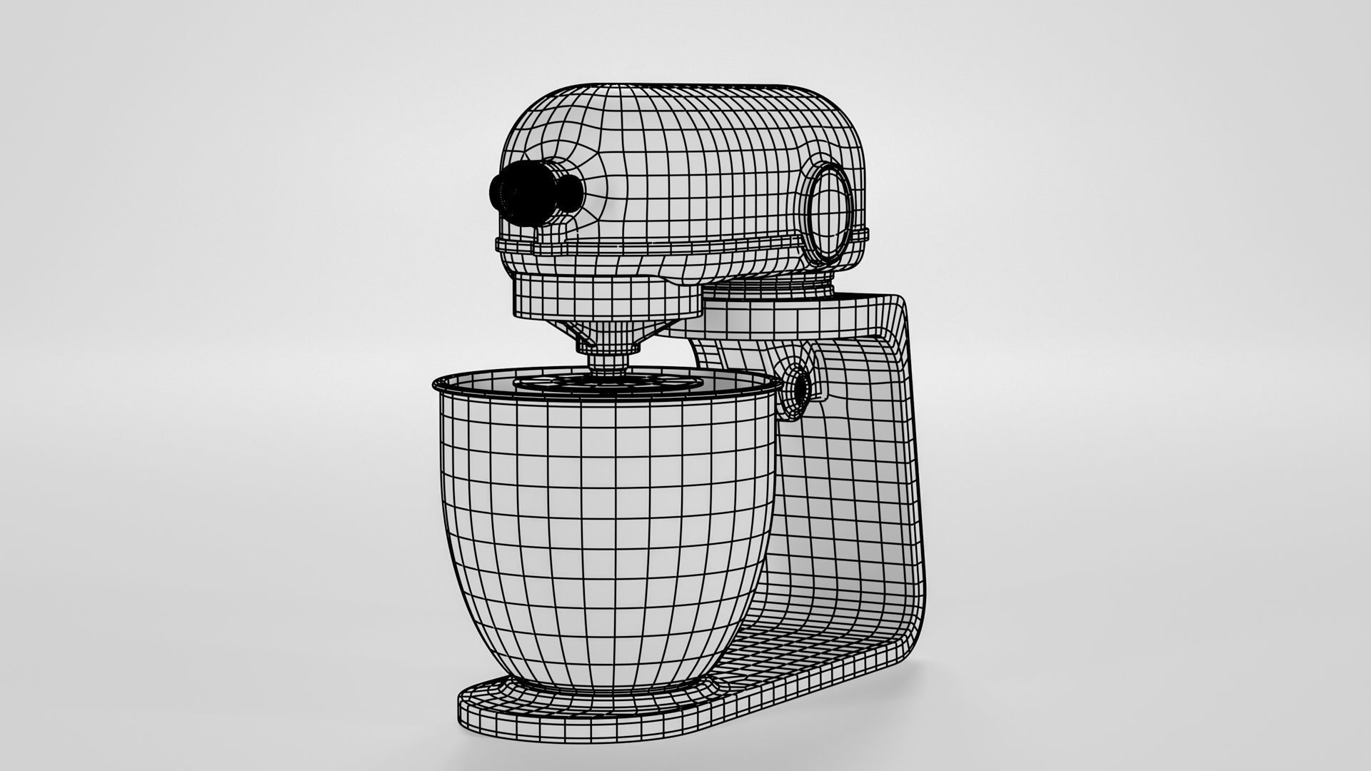 Modern standing mixer Low-poly 3D model_11