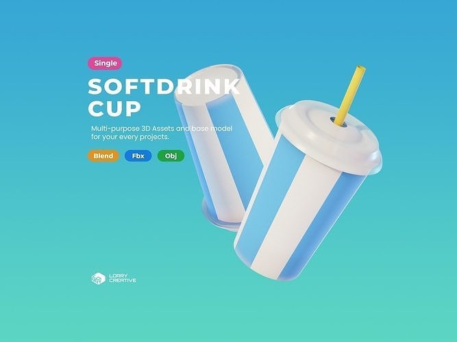 Cartoon Soft Drink Cup Free 3D model