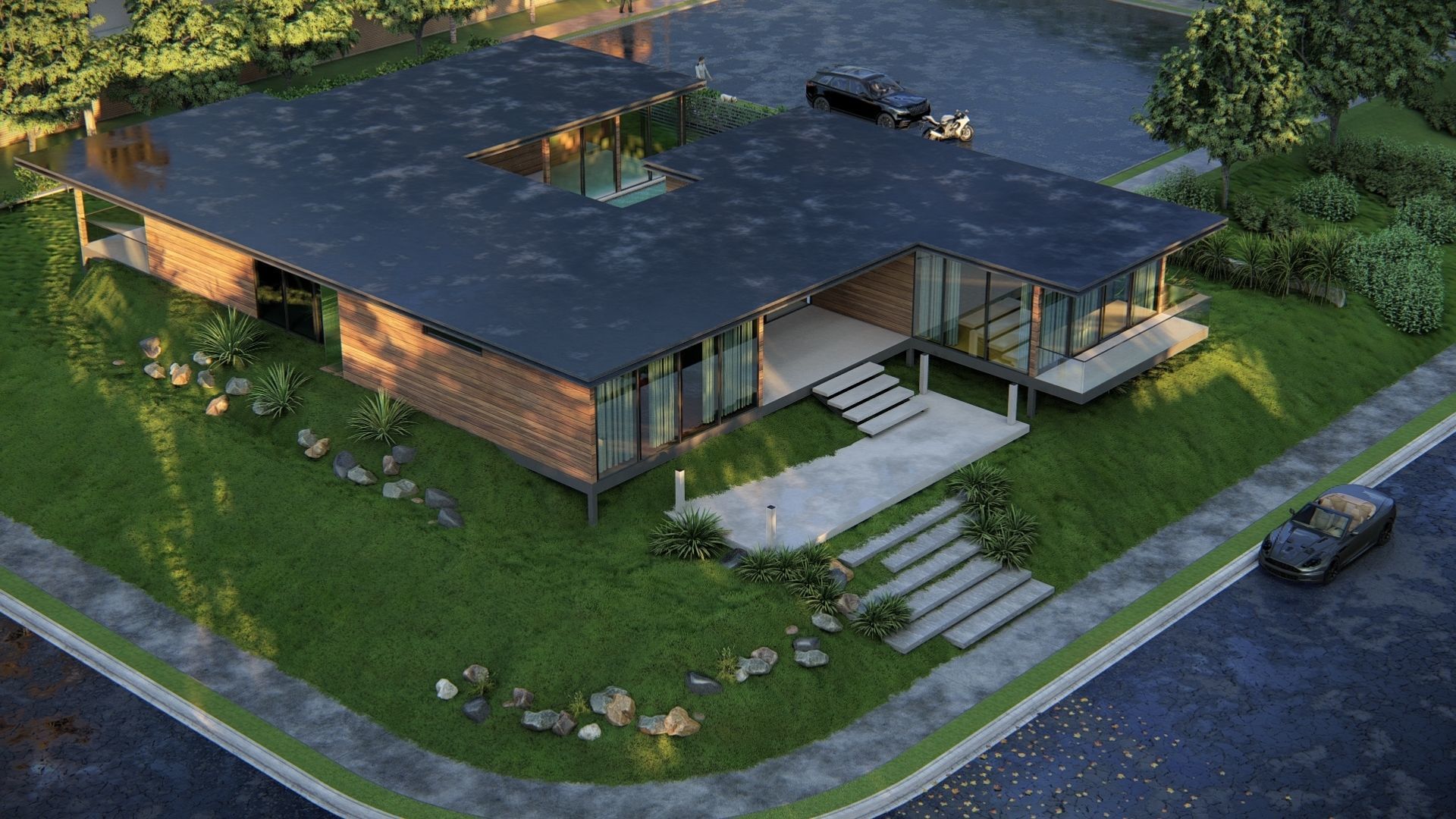 modern and minimal vila  3D model_1