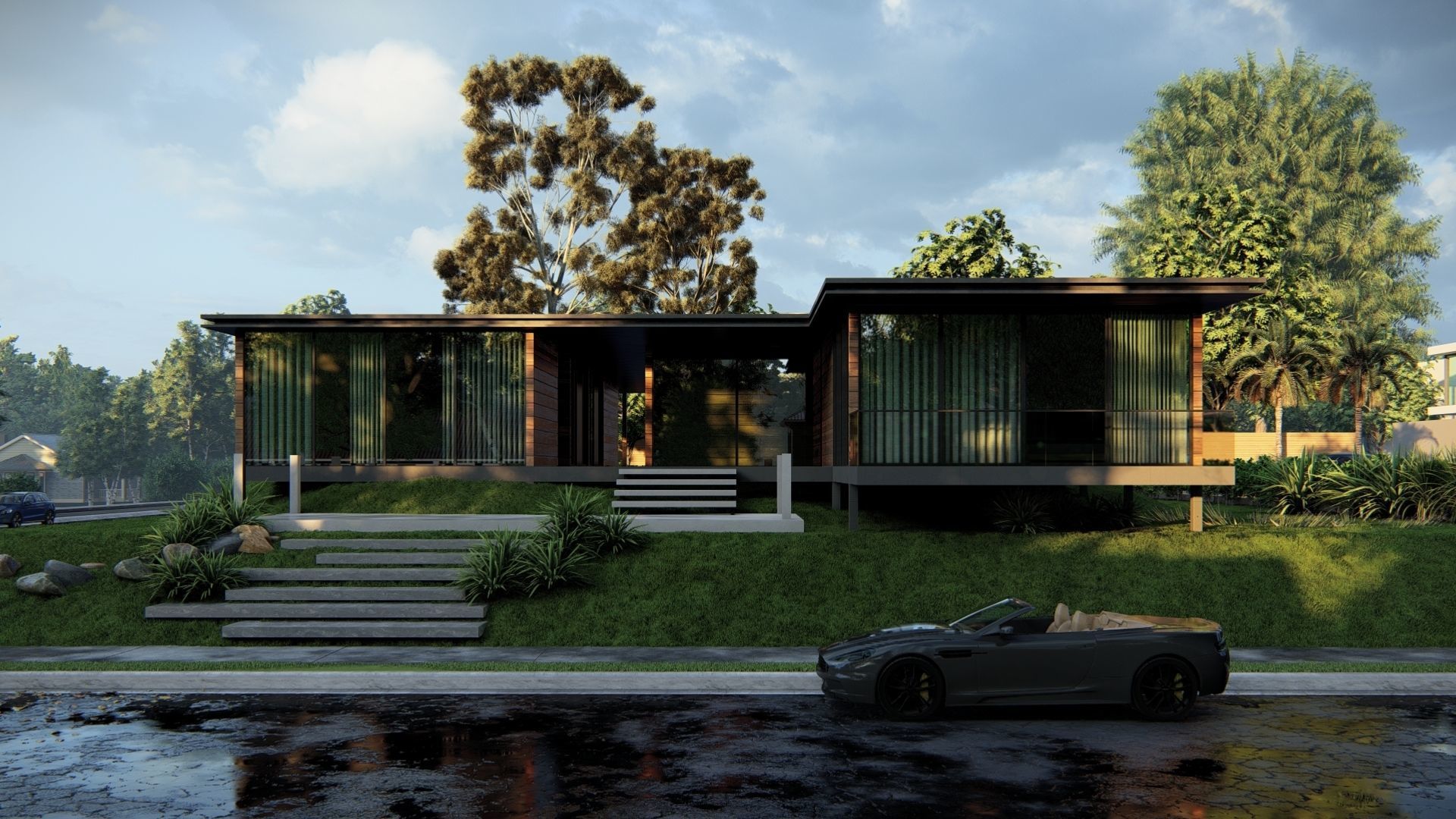 modern and minimal vila  3D model_2