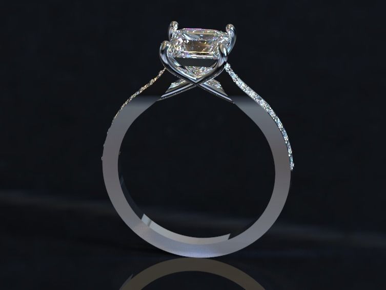 Diamond Engagement Beautiful ring 3d printable 3D print model_1