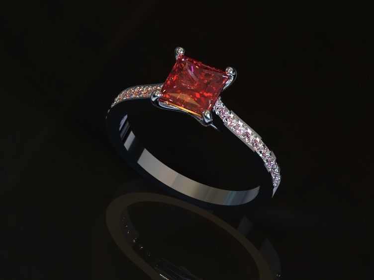 Diamond Engagement Beautiful ring 3d printable 3D print model_2