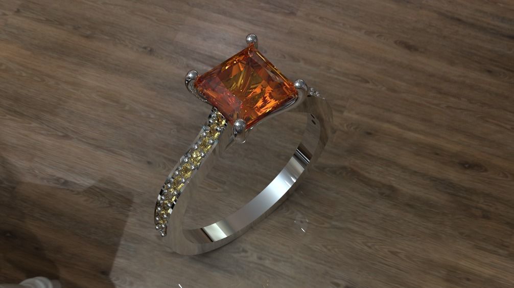 Diamond Engagement Beautiful ring 3d printable 3D print model_9