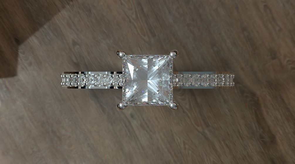 Diamond Engagement Beautiful ring 3d printable 3D print model_12