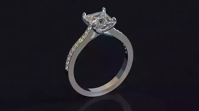 Diamond Engagement Beautiful ring 3d printable 