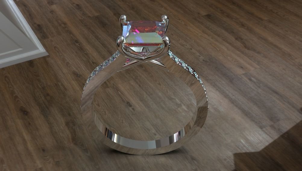 Diamond Engagement Beautiful ring 3d printable 3D print model_8