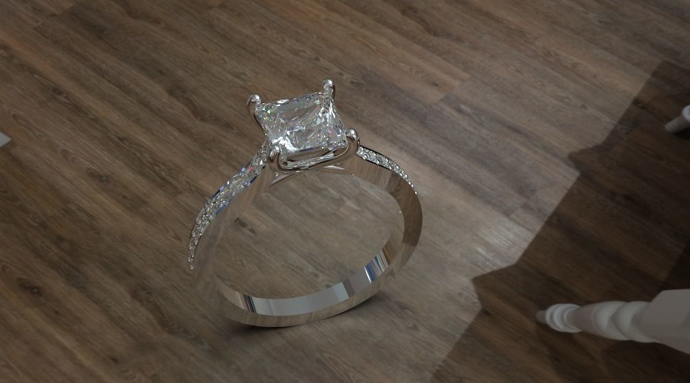 Diamond Engagement Beautiful ring 3d printable 3D print model_11