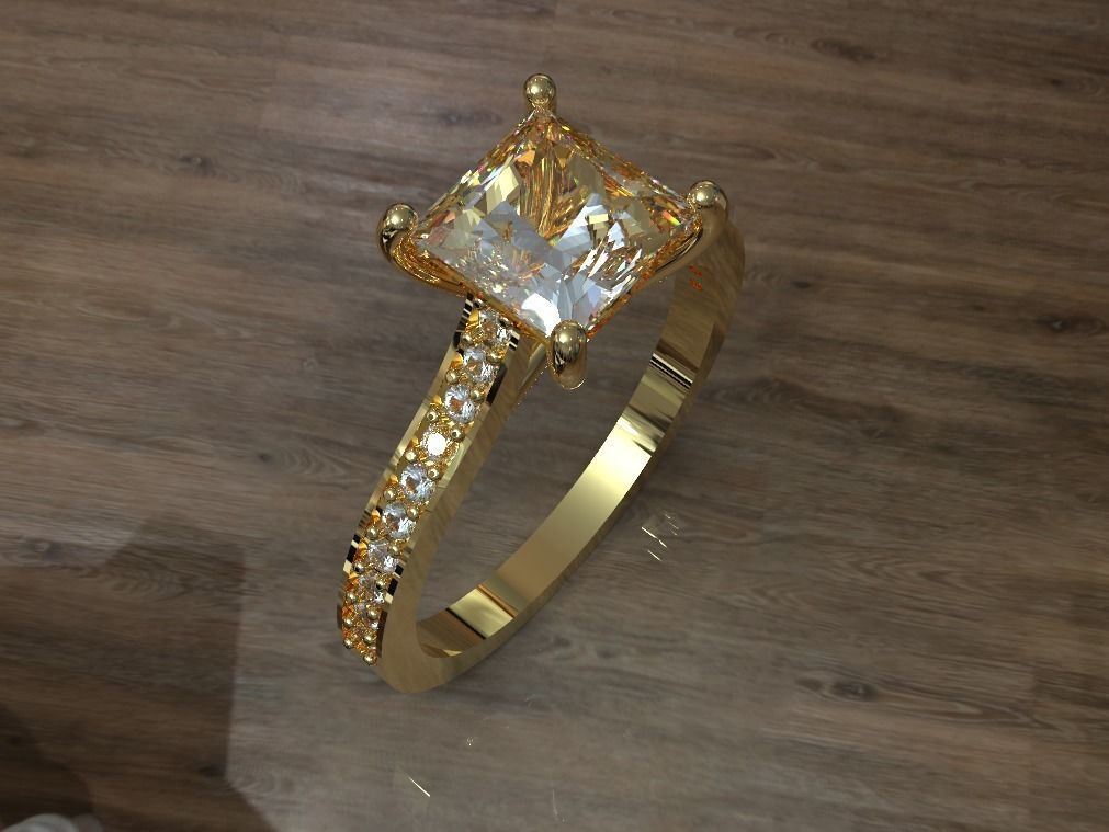 Diamond Engagement Beautiful ring 3d printable 3D print model_3