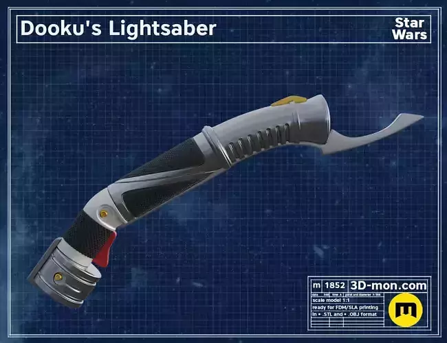 Dooku lightsaber 3D print model