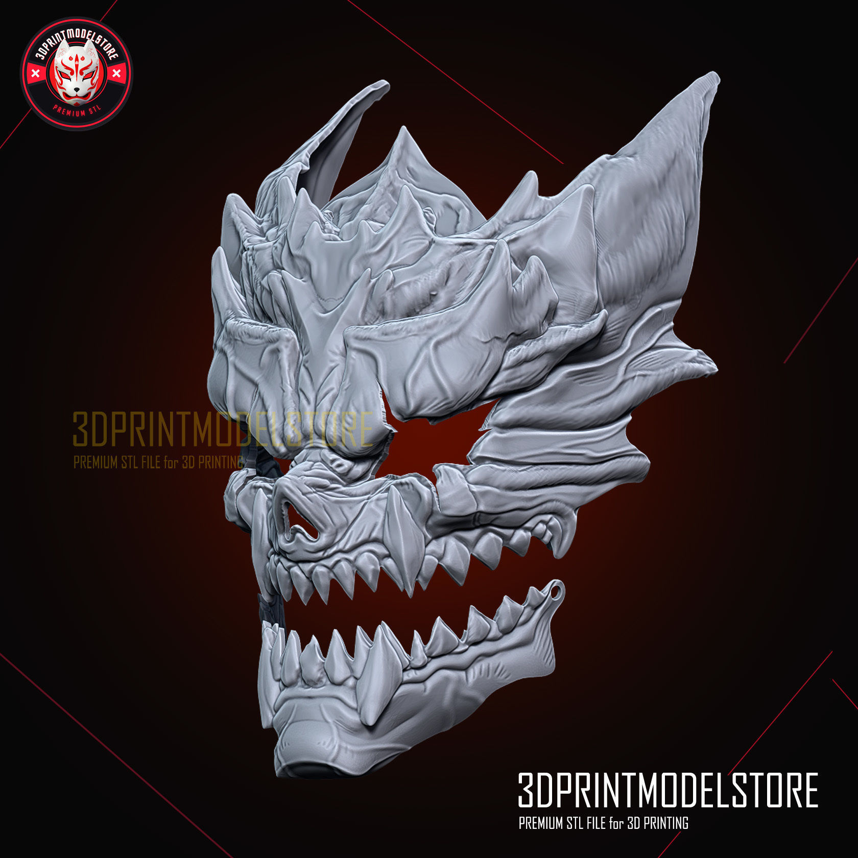 Kaiju No 8 Mask Movable Jaw - Monster 8 Hibino Kafka Cosplay 3D print model_6