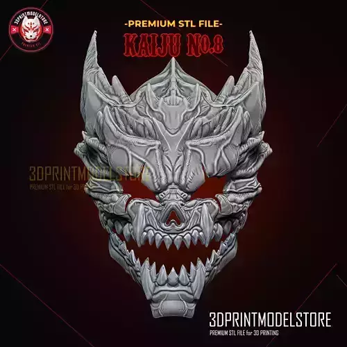 Kaiju No 8 Mask Movable Jaw - Monster 8 Hibino Kafka Cosplay 3D print model