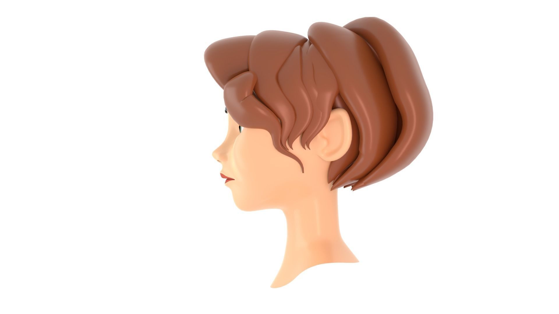 girl head Free low-poly 3D model_2