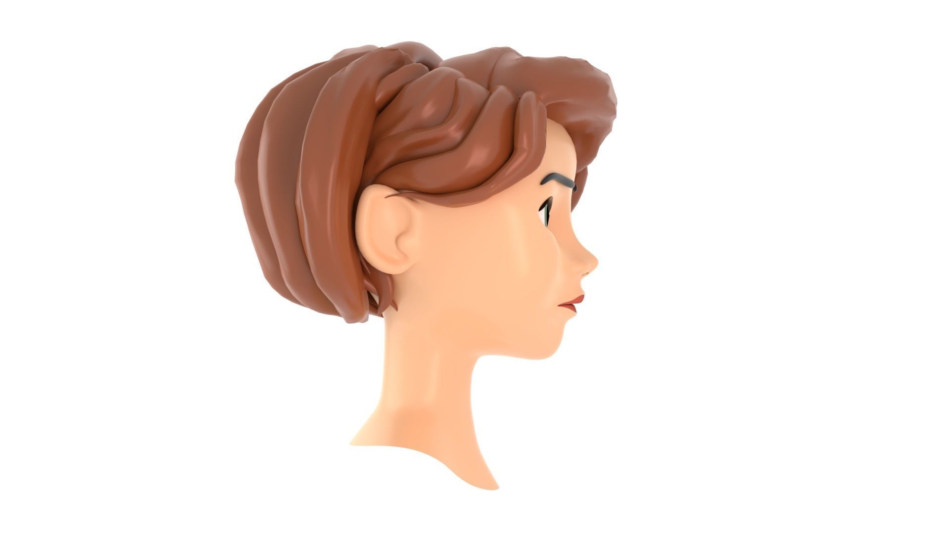 girl head Free low-poly 3D model_3
