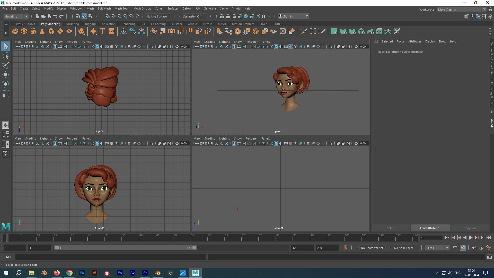 girl head Free low-poly 3D model_7