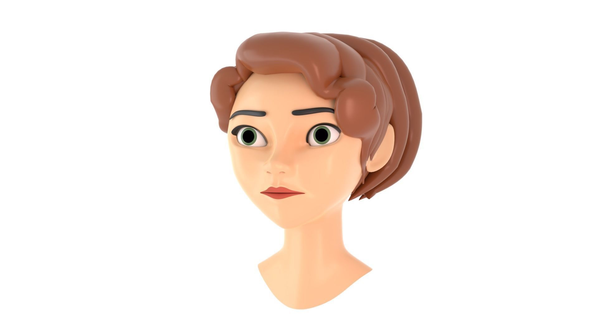 girl head Free low-poly 3D model_1