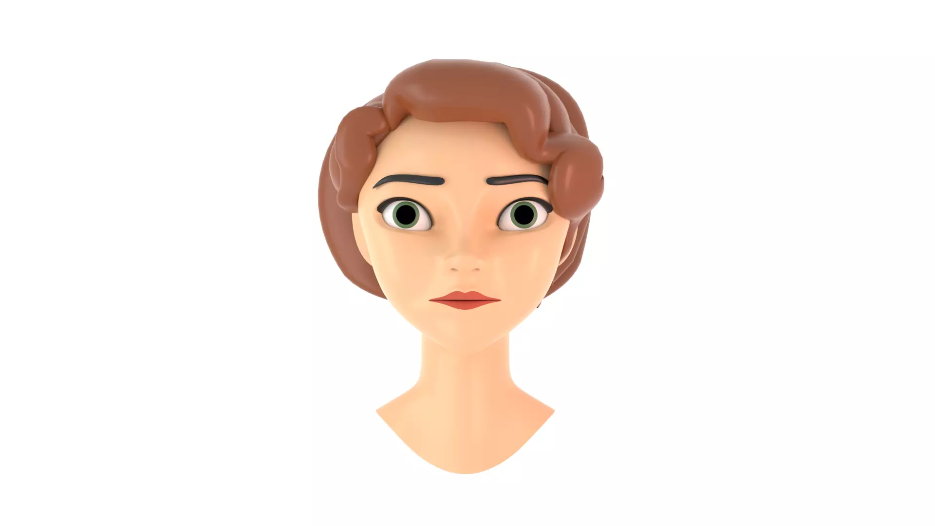 girl head Free low-poly 3D model_0