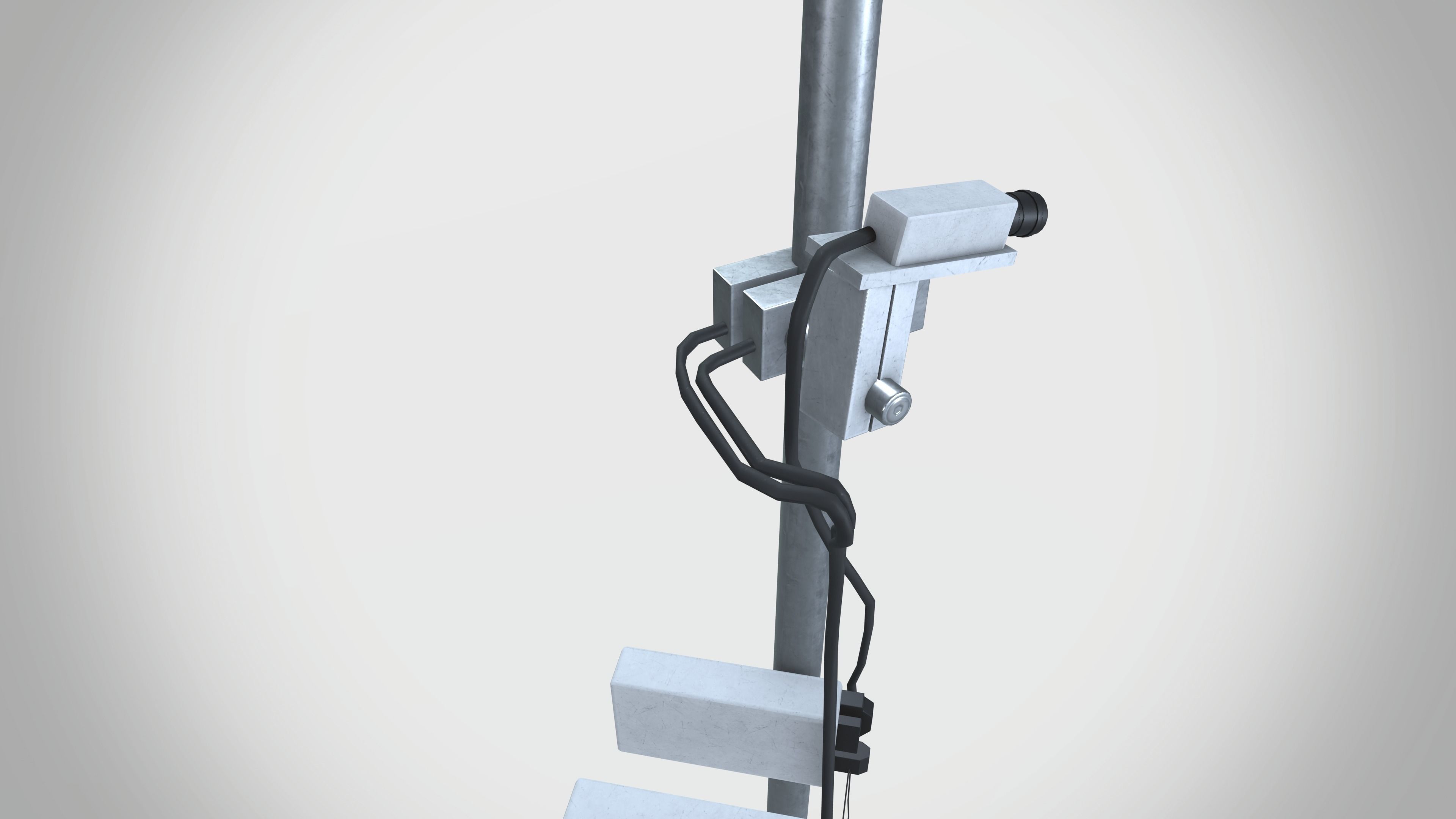 CCTV Camera With Stand Low-poly 3D model_5