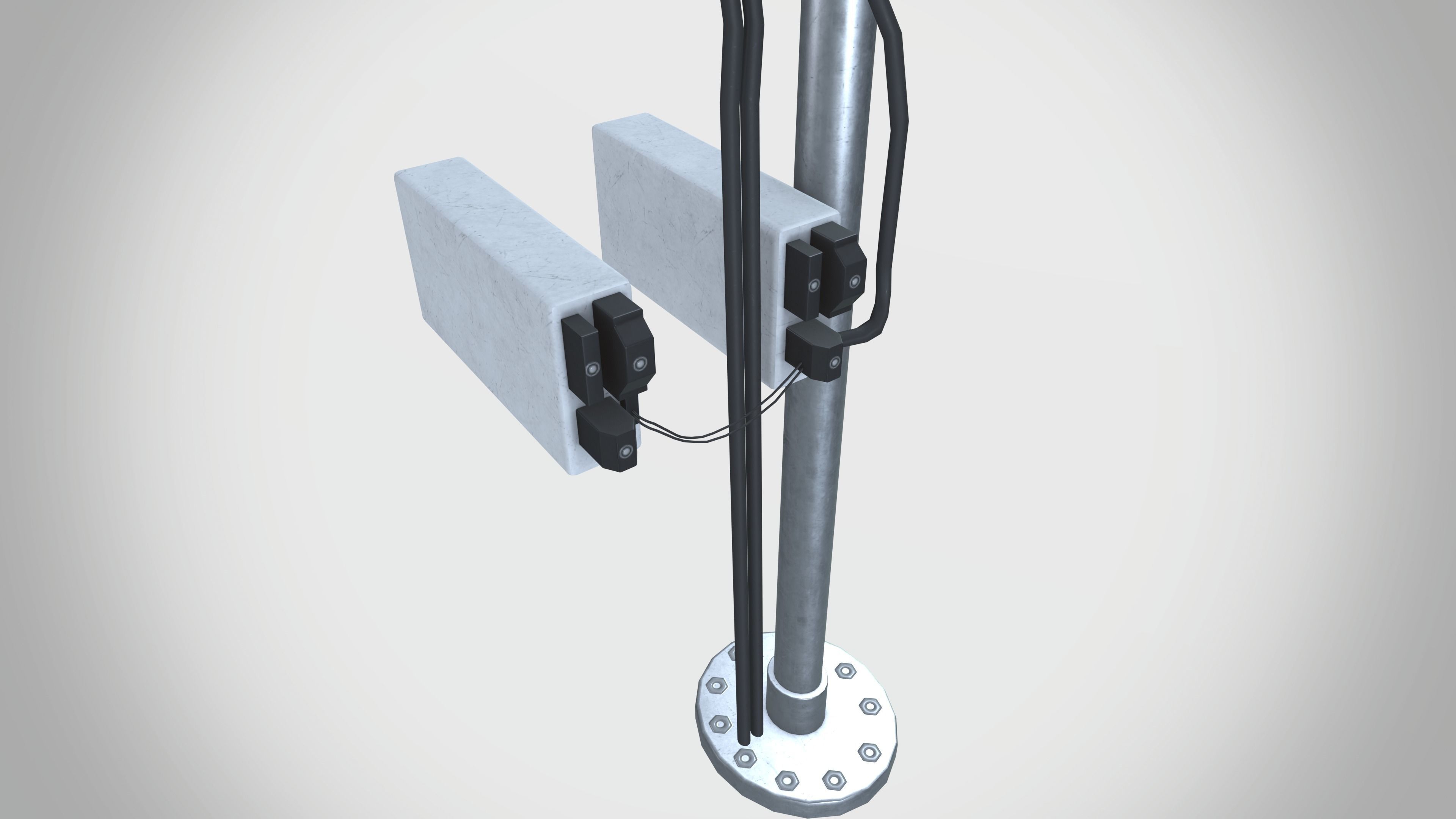 CCTV Camera With Stand Low-poly 3D model_6