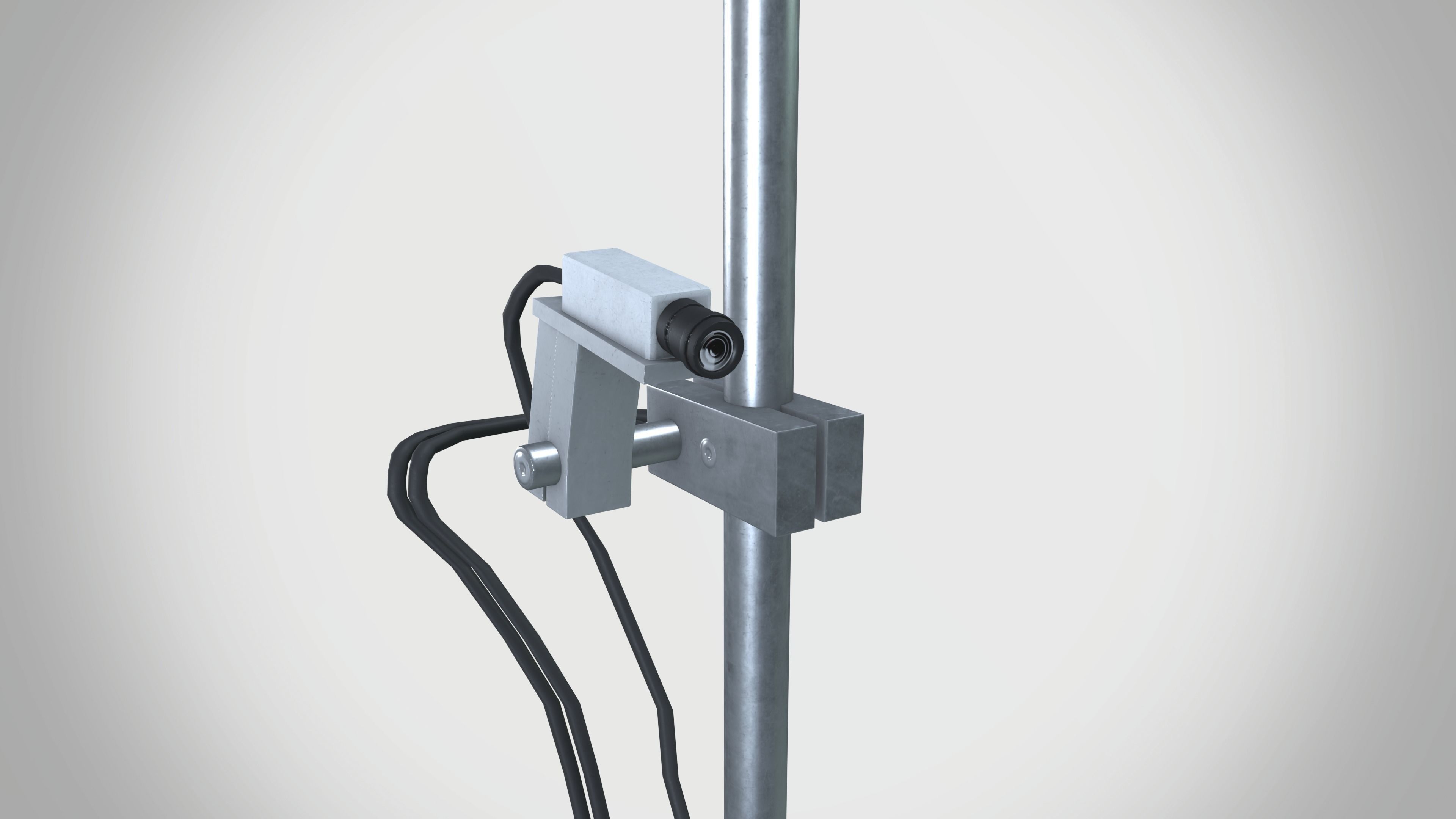 CCTV Camera With Stand Low-poly 3D model_4