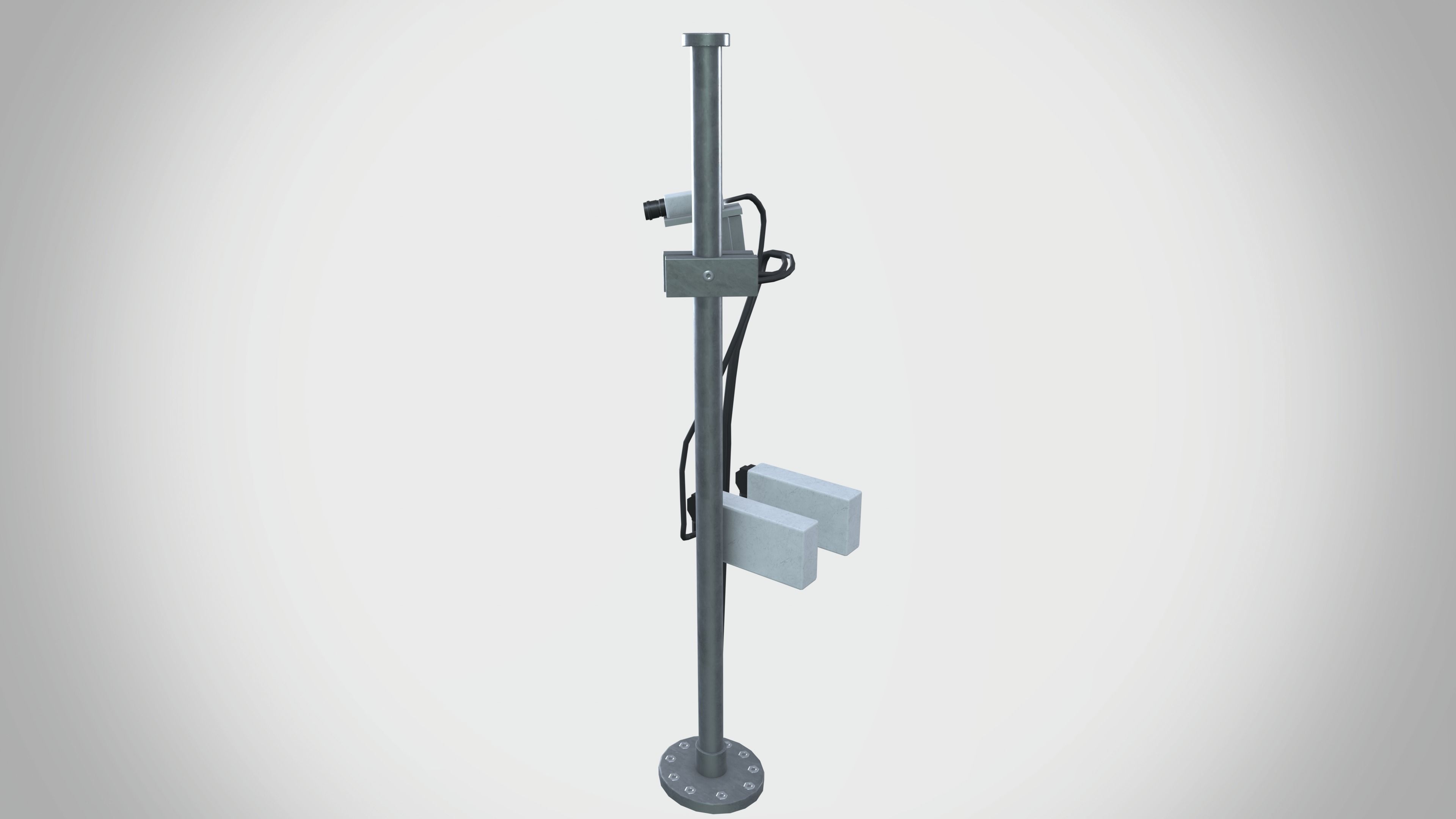 CCTV Camera With Stand Low-poly 3D model_2