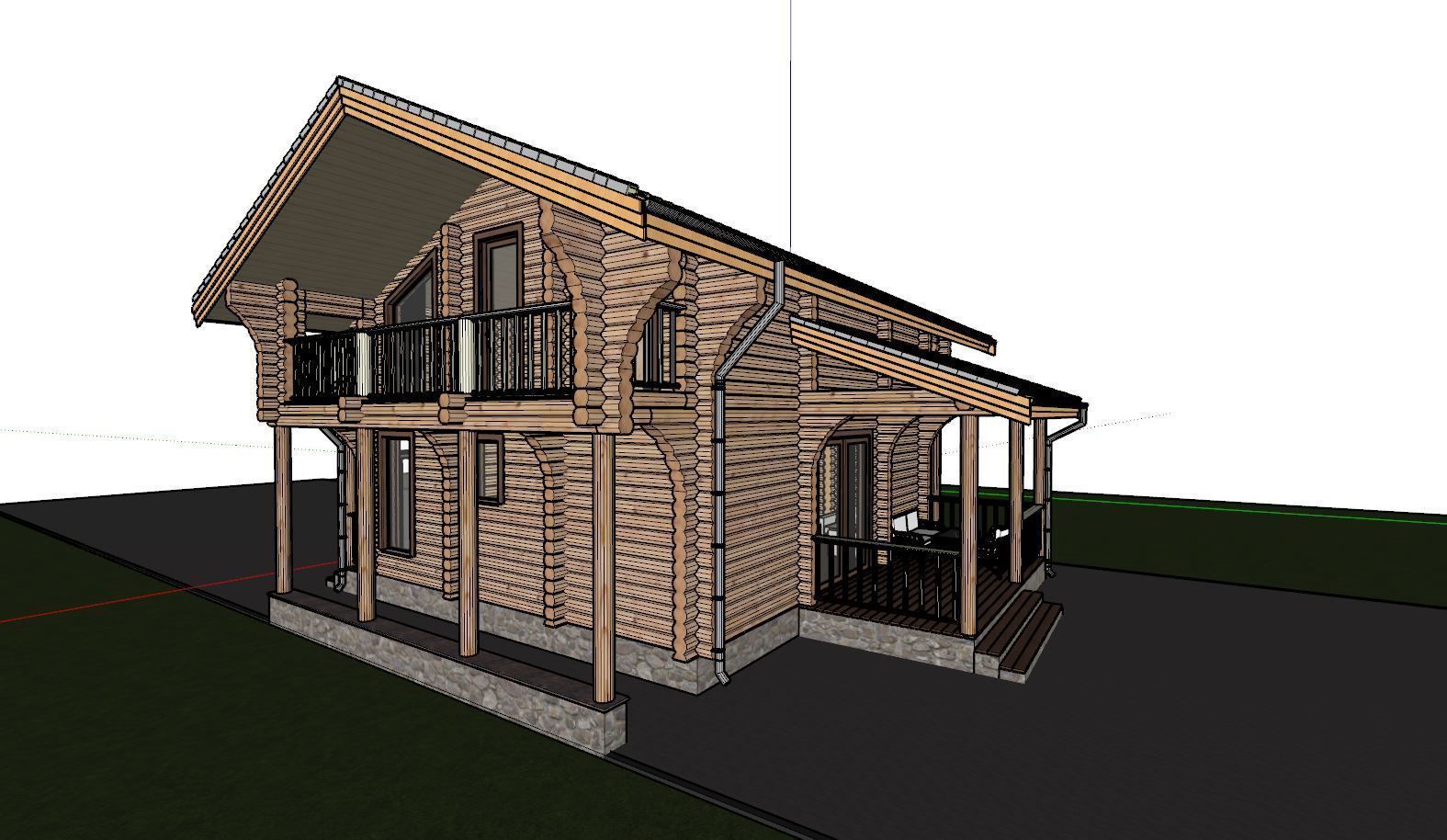3D model of a wooden house 3D model_11