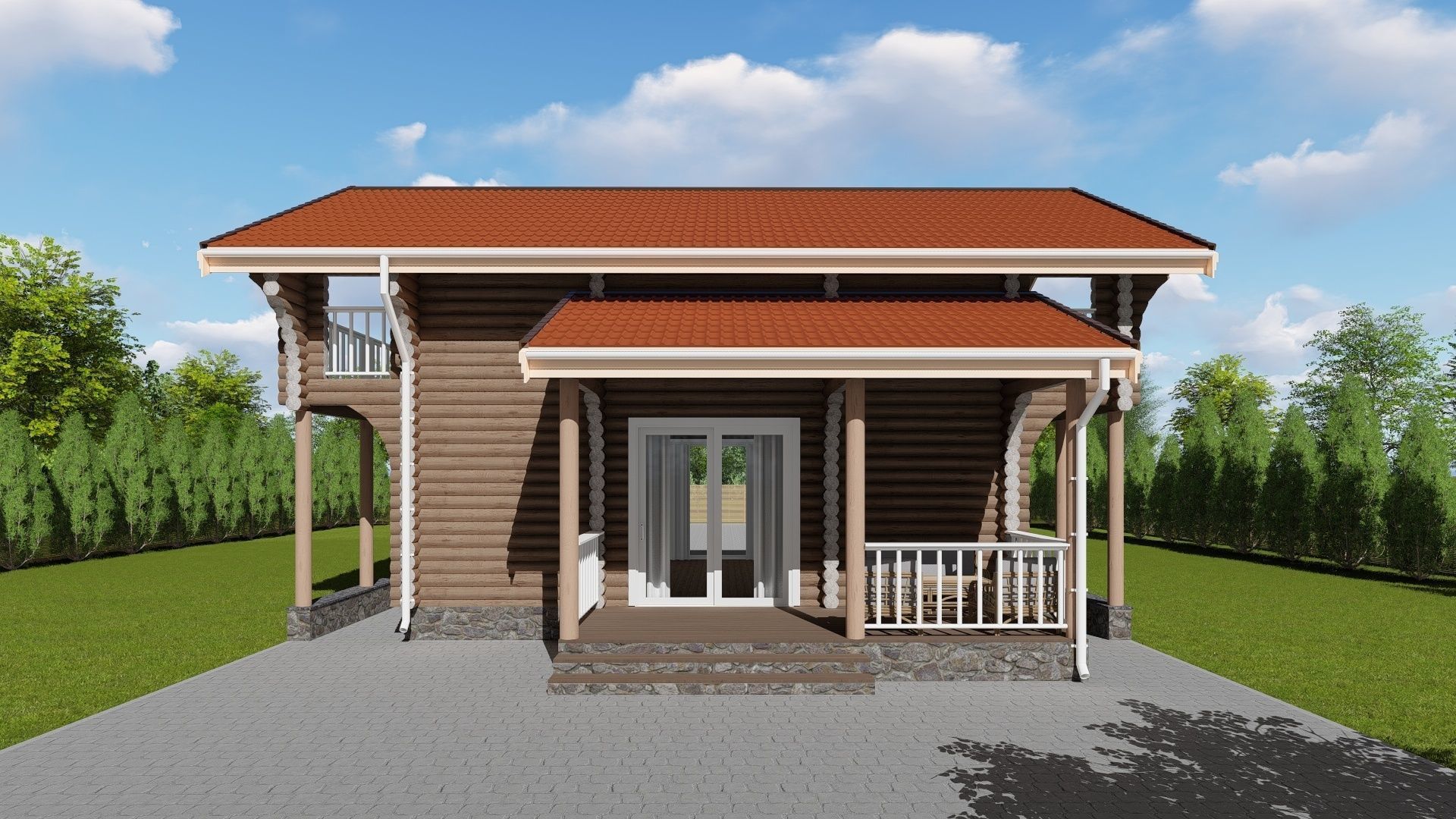 3D model of a wooden house 3D model_4