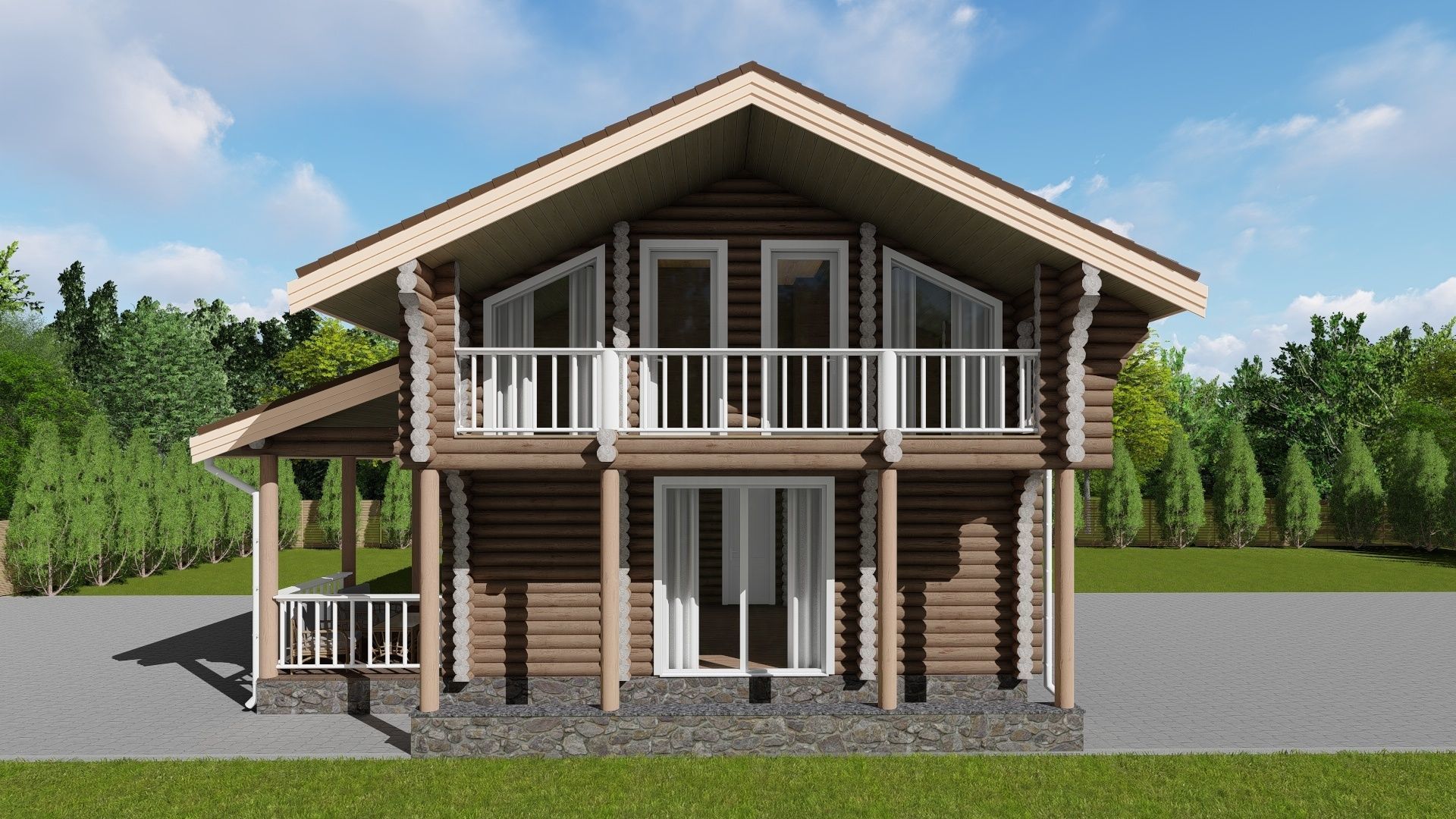 3D model of a wooden house 3D model_5