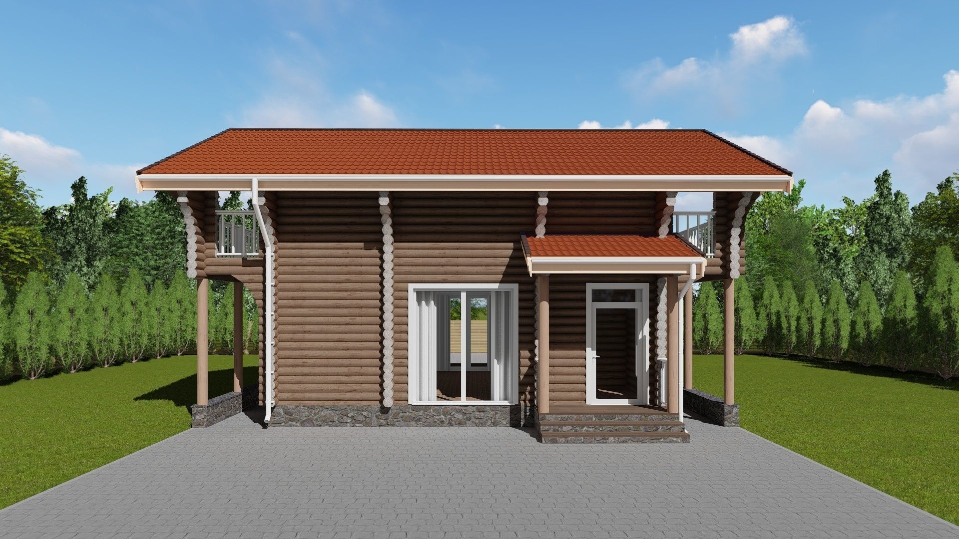3D model of a wooden house 3D model_2