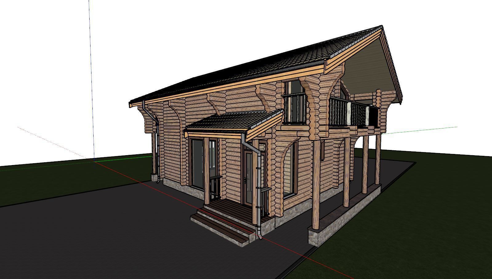 3D model of a wooden house 3D model_8