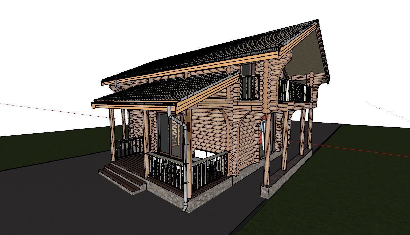3D model of a wooden house 3D model_10