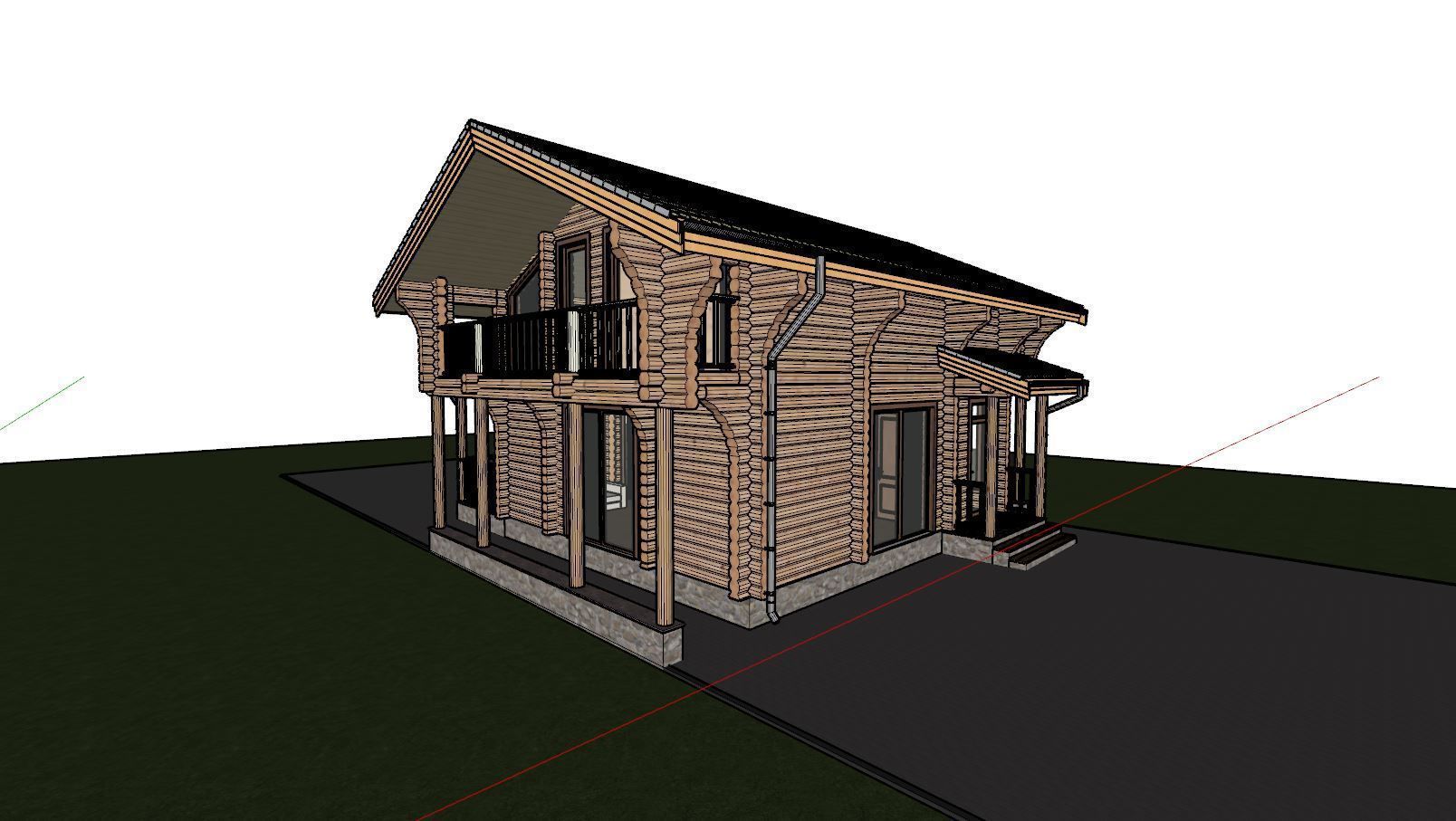 3D model of a wooden house 3D model_9