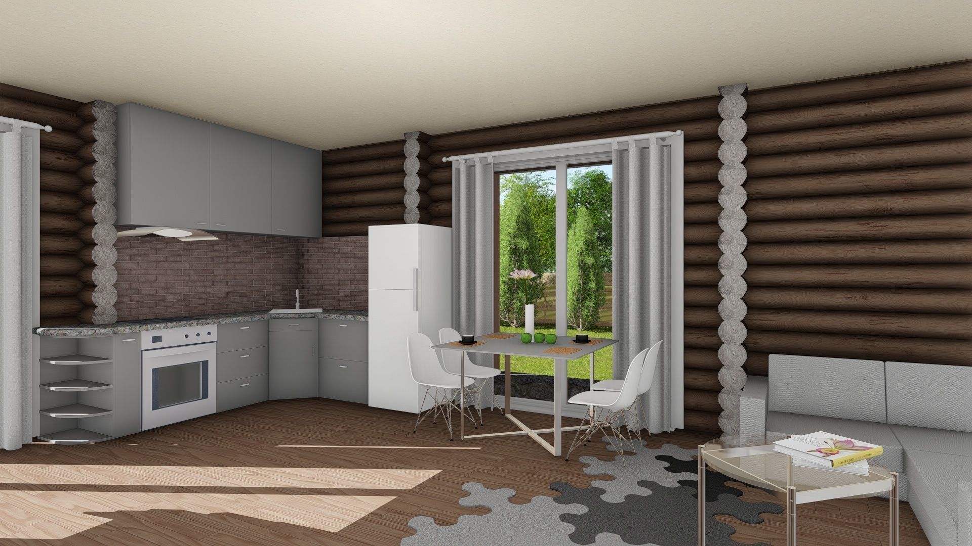 3D model of a wooden house 3D model_7