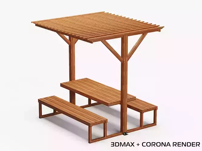 Wooden Table Set with Trellis