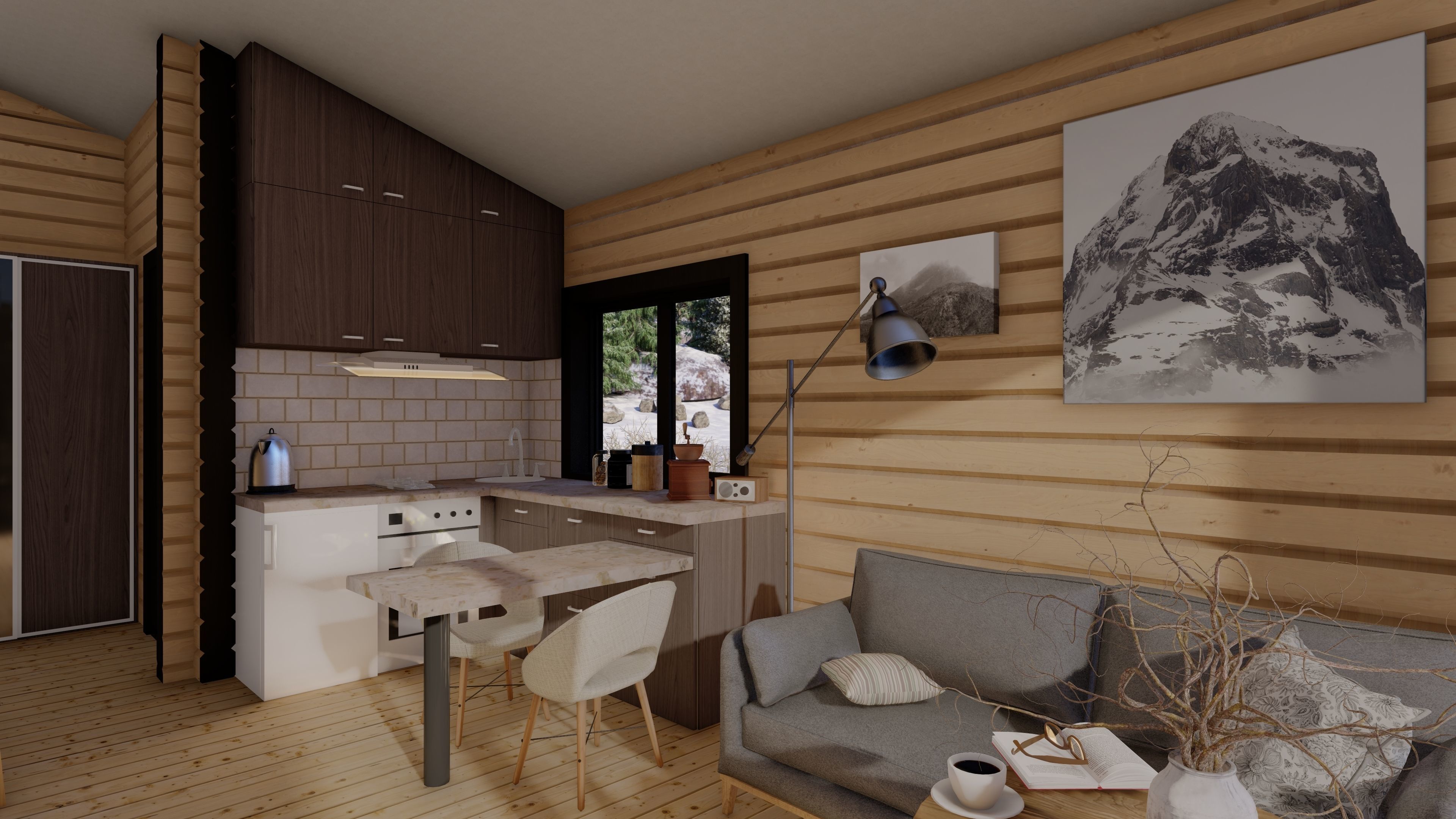 3D model of a wooden house 3D model_11