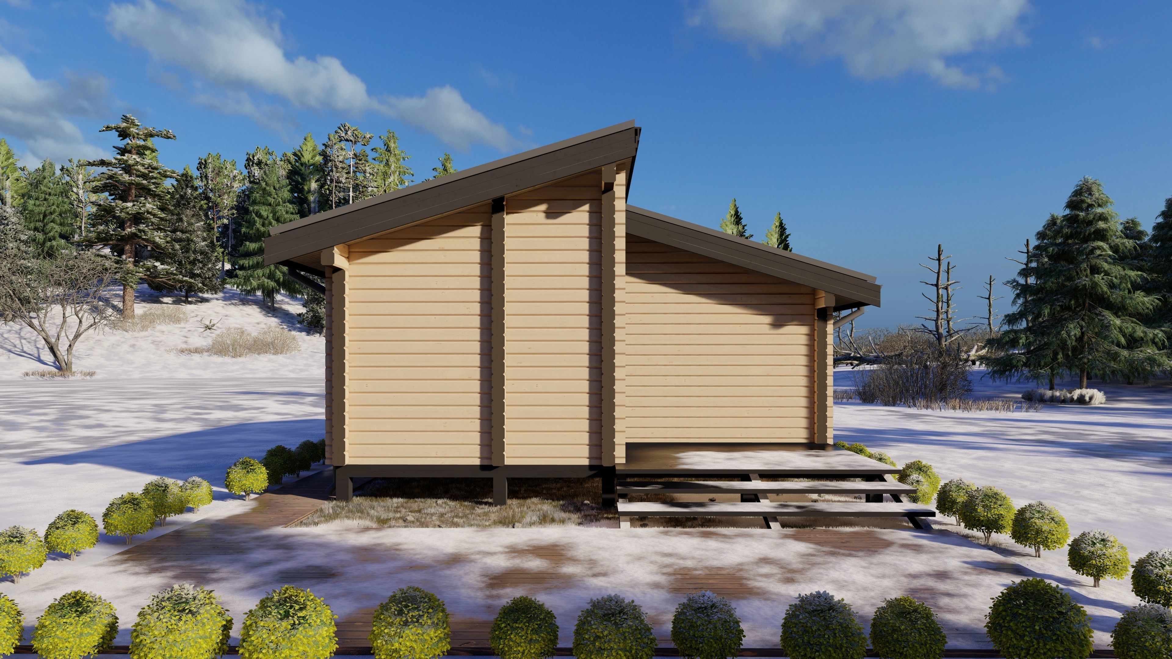 3D model of a wooden house 3D model_7