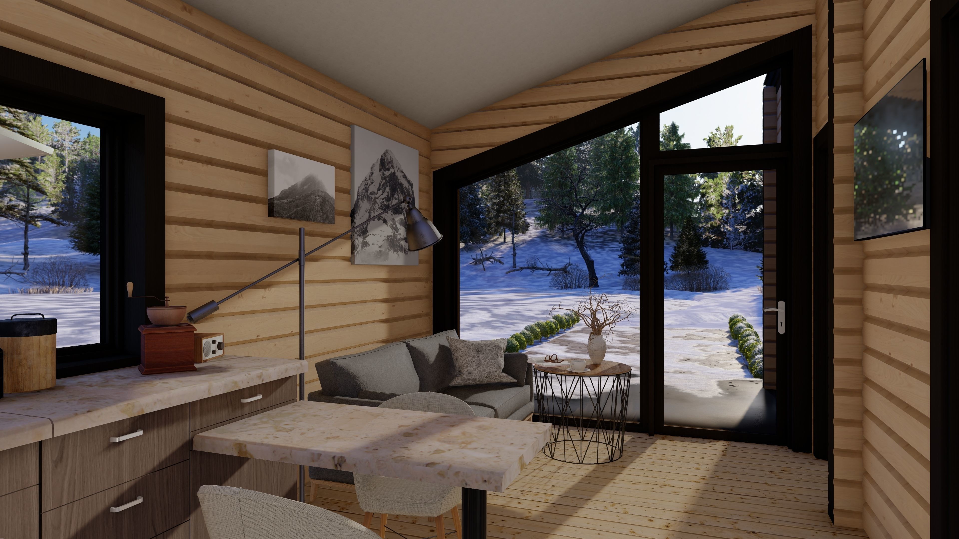 3D model of a wooden house 3D model_9