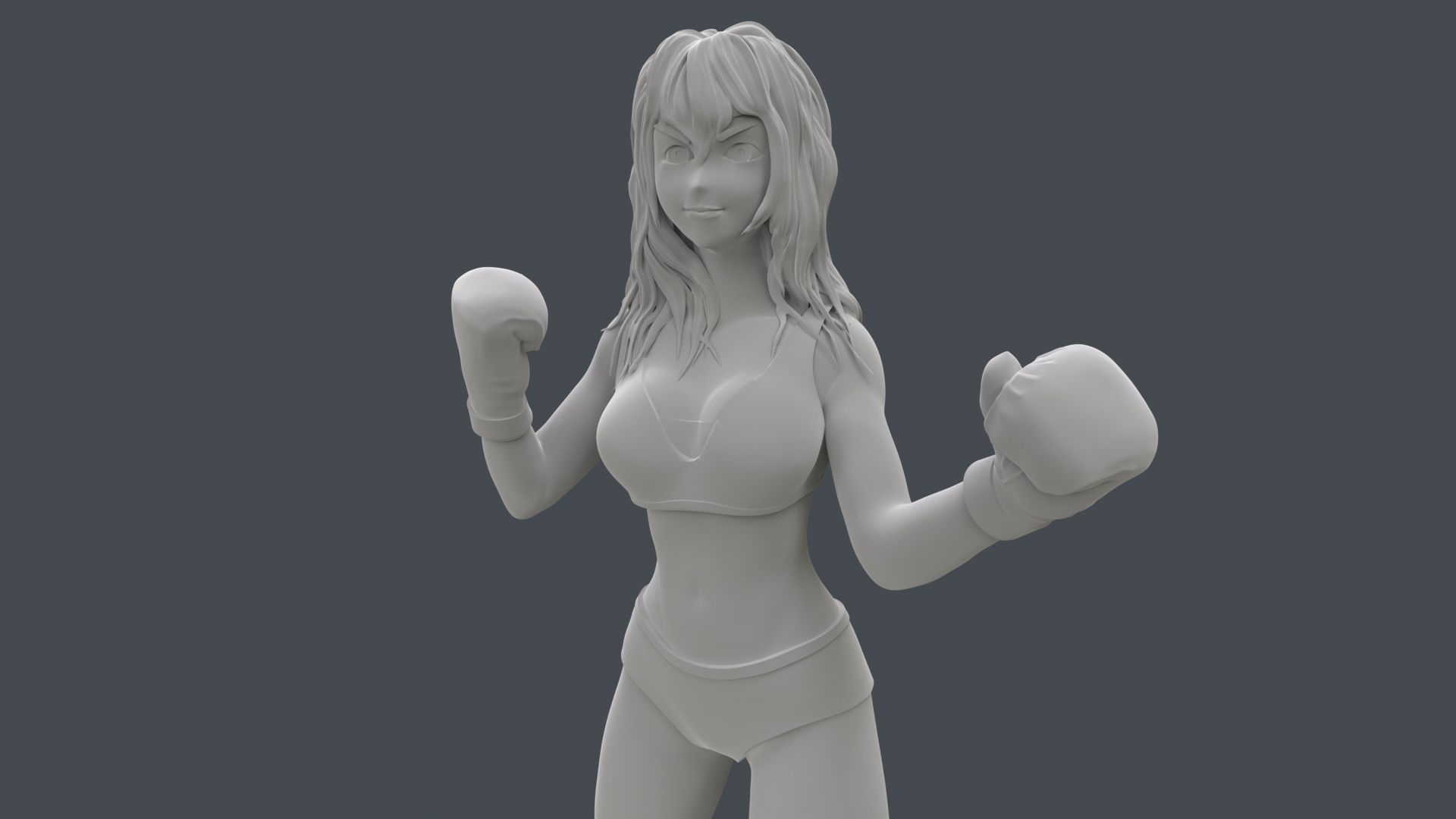 Anime Boxer Girl Fighter 3D Printing 3D print model_22