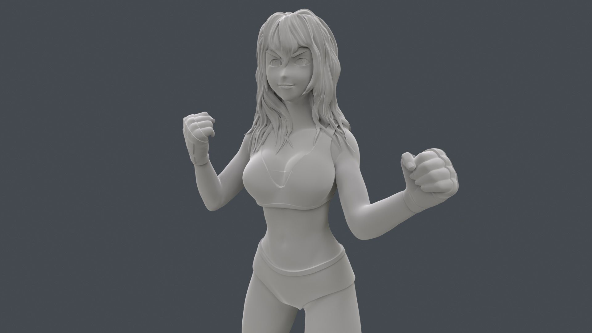 Anime Boxer Girl Fighter 3D Printing 3D print model_20