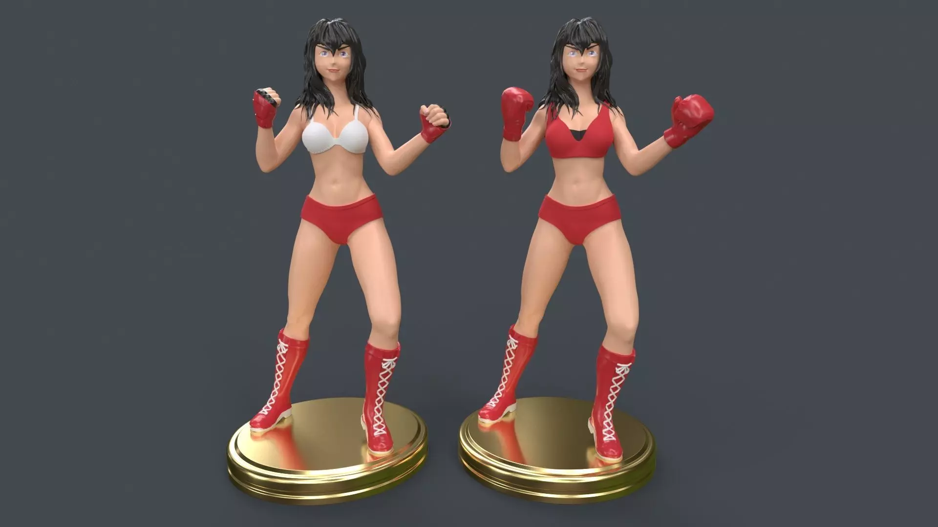Anime Boxer Girl Fighter 3D Printing 3D print model_0