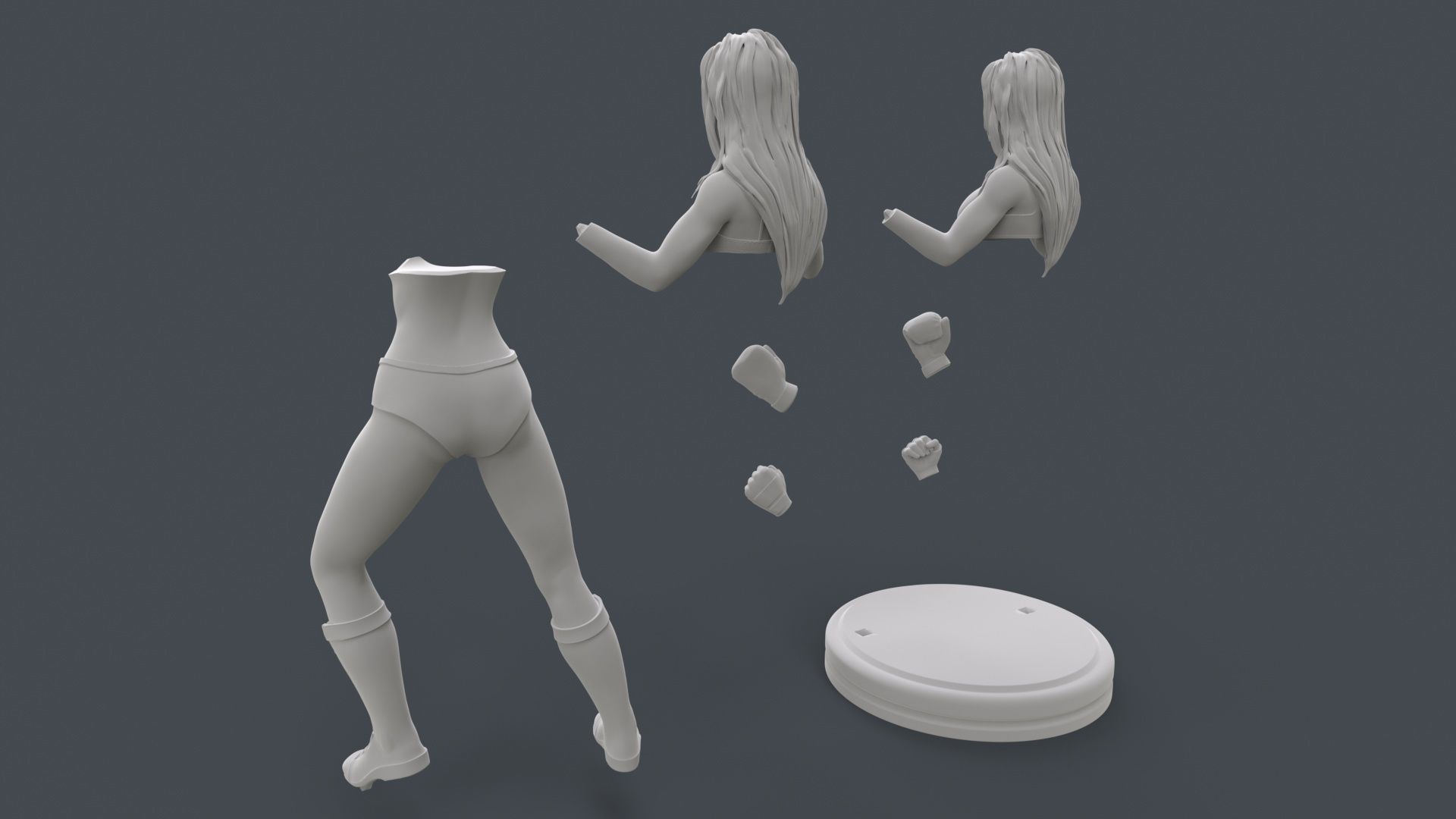 Anime Boxer Girl Fighter 3D Printing 3D print model_18