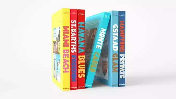 encyclopedia of assouline coffetable books travel colorfull 3D model